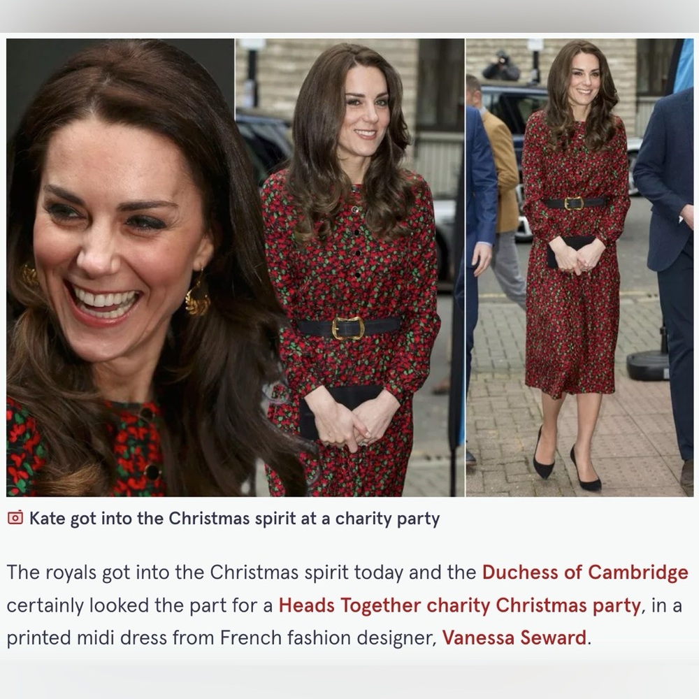 Vanessa Seward Red and Green Patterned Silk Blouse